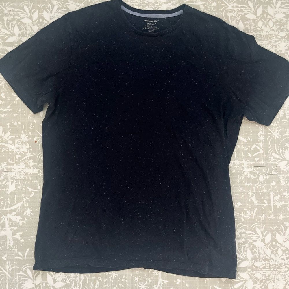 Banana Republic Black Speckled Crewneck Short Sleeve Tee - Picture 1 of 4